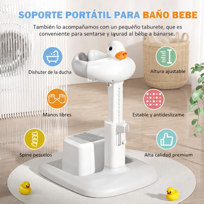 Soporte de Ducha Ajustable para Bebé – Seguro, Antideslizante y Ergonómico